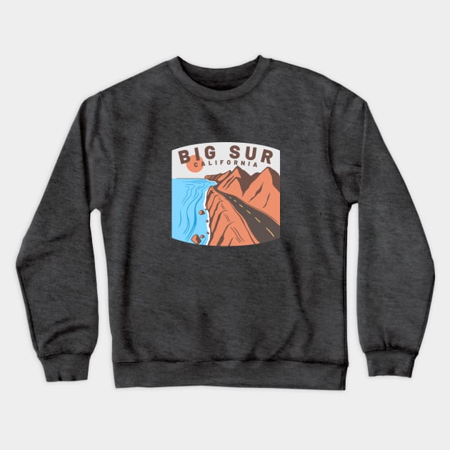 Big Sur California Crewneck Sweatshirt by TravelBadge